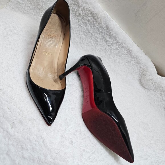 Christian Louboutin Pointed Toe Patent Le Women Pumps Size 37.5 Pre-owned - Picture 1 of 8